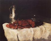 Karl Schuch Lobster with Pewter Jug and Wineglass painting